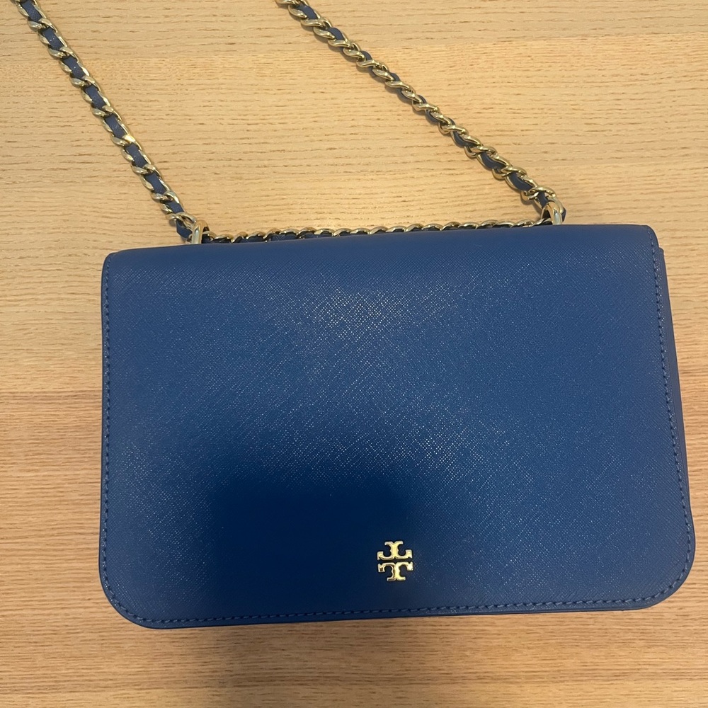 Tory Burch Blue Crossbody Leather Bag